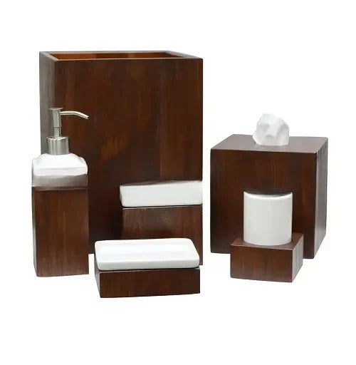 Acacia Wood Bathroom Accessories - 1 Set